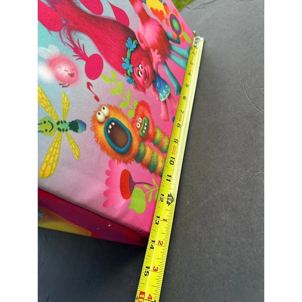 DreamWorks Trolls World Tour Rainbow Storage Ottoman Toy Box Cube Collapsible